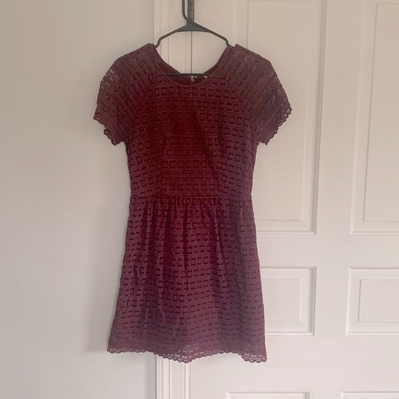 Free People Lace Dress in Burgundy Medium - Picture 2 of 8